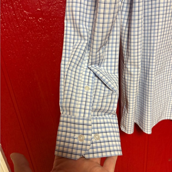 Mizzen+Main Button Up Men’s XXL Trim Fit Performance Menswear Blue White Check - Picture 7 of 9